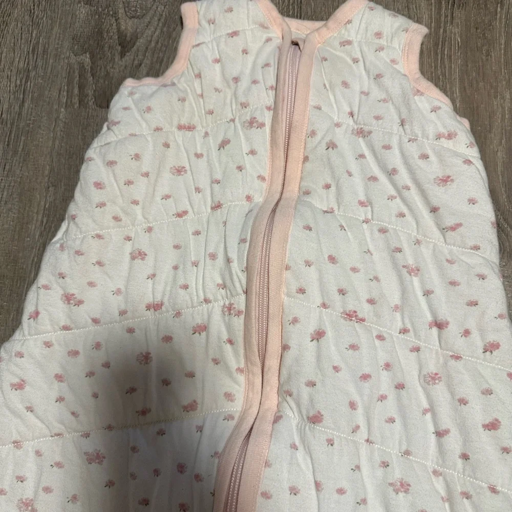 Burt’s Bees pink Floral Sleep Sack,  12-18mo, 1.5 TOG